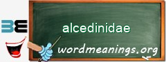 WordMeaning blackboard for alcedinidae